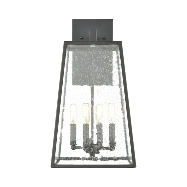 Atlas Meditterano 1-Light Outdoor Sconce - Stylish Transitional Design for Porch, Patio, and Entryway Lighting Matte Black 11'' OL11181-BK