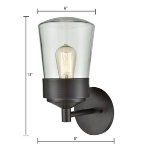 Atlas Mullen Gate 11" High Outdoor Sconce - Stylishly Illuminate Your Entryway with Timeless Elegance Oil Rubbed Bronze 6'' OL11186-BZ