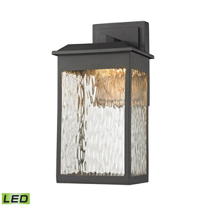 Atlas Newcastle Outdoor Sconce - Modern Minimalist Design with Concealed LED for Elegant Ambiance Textured Matte Black 7'' OL11188-BK