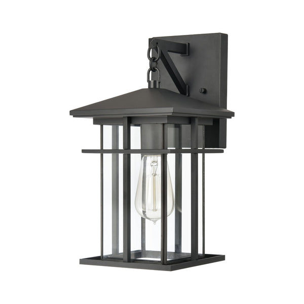 Atlas Oak Park Outdoor Sconce - Mission-Style 1-Light Fixture with Durable Construction for Exterior Elegance Matte Black 7'' OL11190-BK