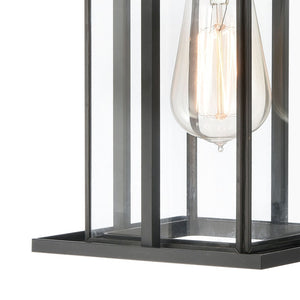 Atlas Oak Park Outdoor Sconce - Mission-Style 1-Light Fixture with Durable Construction for Exterior Elegance Matte Black 7'' OL11190-BK