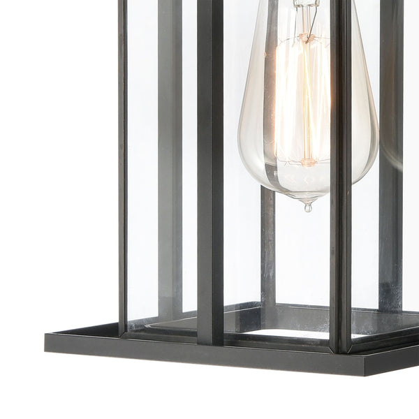 Atlas Oak Park Outdoor Sconce - Mission-Style 1-Light Fixture with Durable Construction for Exterior Elegance Matte Black 7'' OL11190-BK