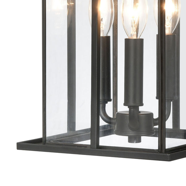 Atlas Oak Park 17" High 3-Light Outdoor Sconce - Weather-Resistant Matte Black Design for Exterior Style OL11191-BK