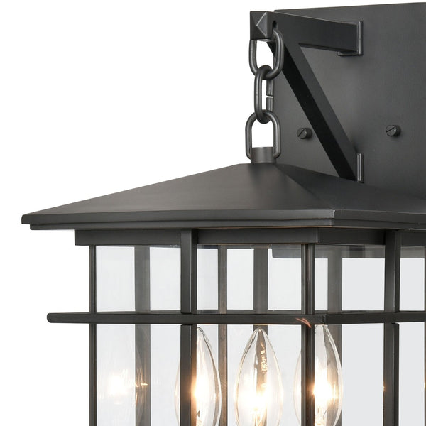 Atlas Oak Park 17" High 3-Light Outdoor Sconce - Weather-Resistant Matte Black Design for Exterior Style OL11191-BK