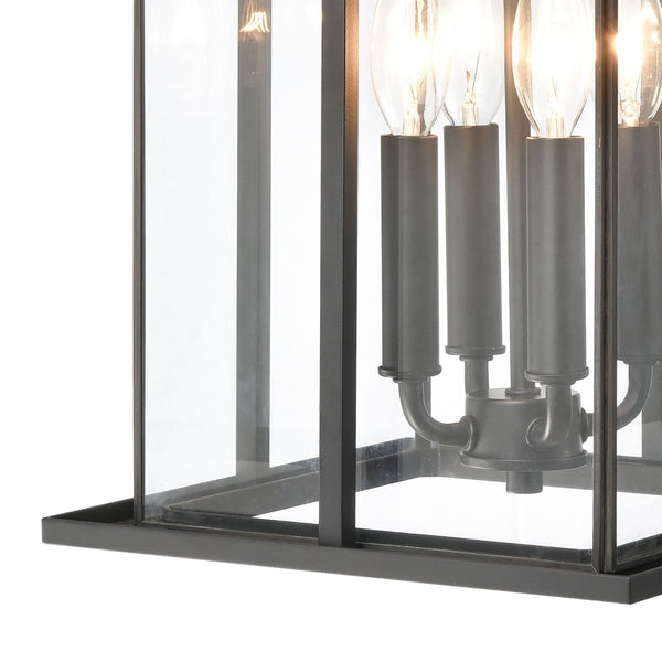 Atlas Oak Park Outdoor Sconce - Mission-Style 1-Light Fixture with Durable Construction for Exterior Elegance Matte Black 11'' OL11192-BK