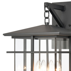 Atlas Oak Park Outdoor Sconce - Mission-Style 1-Light Fixture with Durable Construction for Exterior Elegance Matte Black 11'' OL11192-BK