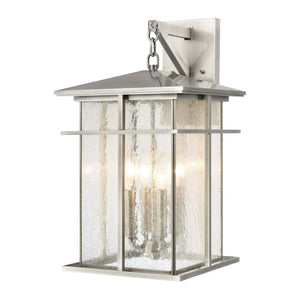 Atlas Oak Park Outdoor Sconce - Mission-Style 1-Light Fixture with Durable Construction for Exterior Elegance Antique Brushed Aluminum 11'' OL11192-SV