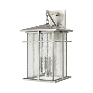 Atlas Oak Park Outdoor Sconce - Mission-Style 1-Light Fixture with Durable Construction for Exterior Elegance Antique Brushed Aluminum 11'' OL11192-SV