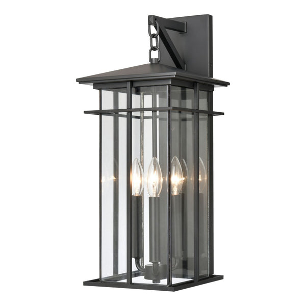 Atlas Oak Park 22'' High 3-Light Outdoor Sconce - Stylish Matte Black Fixture for Timeless Curb Appeal OL11193-BK