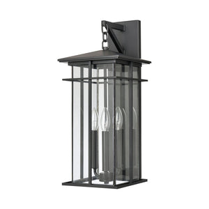 Atlas Oak Park 22'' High 3-Light Outdoor Sconce - Stylish Matte Black Fixture for Timeless Curb Appeal OL11193-BK