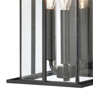 Atlas Oak Park 22'' High 3-Light Outdoor Sconce - Stylish Matte Black Fixture for Timeless Curb Appeal OL11193-BK