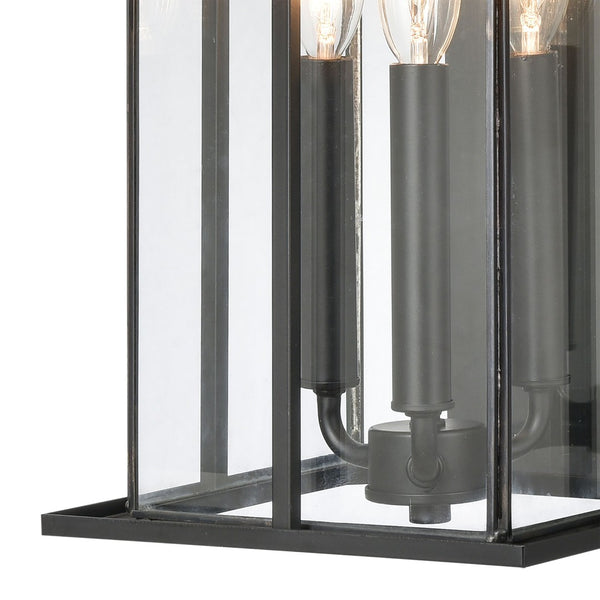 Atlas Oak Park 22'' High 3-Light Outdoor Sconce - Stylish Matte Black Fixture for Timeless Curb Appeal OL11193-BK