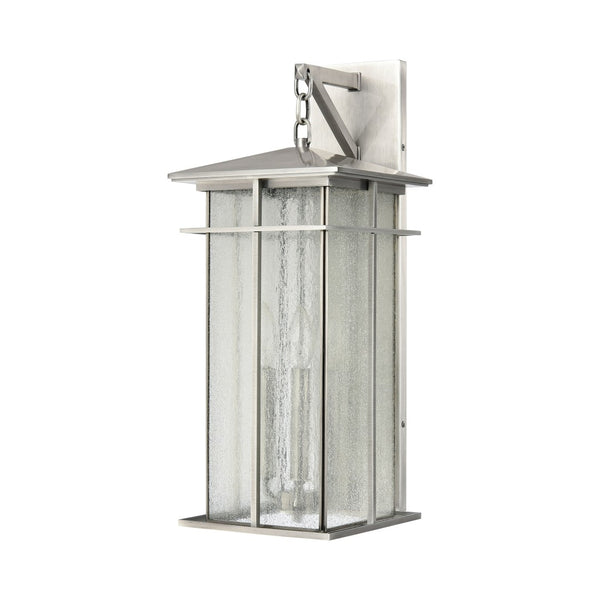 Atlas Oak Park Outdoor Sconce - Mission-Style 1-Light Fixture with Durable Construction for Exterior Elegance Antique Brushed Aluminum 9'' OL11193-SV