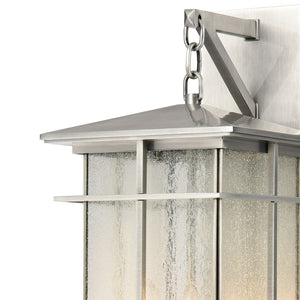Atlas Oak Park Outdoor Sconce - Mission-Style 1-Light Fixture with Durable Construction for Exterior Elegance Antique Brushed Aluminum 9'' OL11193-SV
