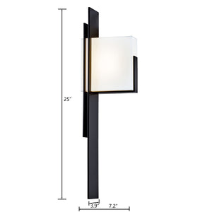 Atlas Oak Park 25" High LED Outdoor Sconce - Matte Black, Modern Design, Flexible Installation & Energy-Efficient OL11194-BK