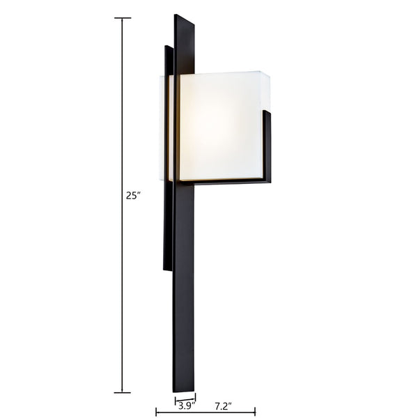 Atlas Oak Park 25" High LED Outdoor Sconce - Matte Black, Modern Design, Flexible Installation & Energy-Efficient OL11194-BK