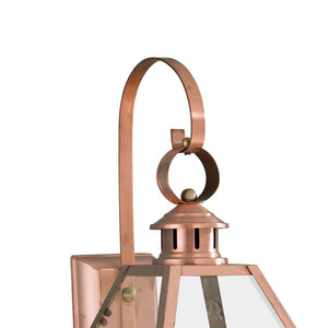 Atlas Olde Colony 22'' Outdoor Lantern Sconce - Timeless Design with Clear Glass, Ideal for Entryways & Patios Copper OL11195-CO