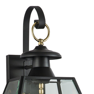 Atlas Olde Colony 22'' Outdoor Lantern Sconce - Timeless Design with Clear Glass, Ideal for Entryways & Patios Black 28'' OL11196-BK
