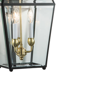Atlas Olde Colony 22'' Outdoor Lantern Sconce - Timeless Design with Clear Glass, Ideal for Entryways & Patios Black 28'' OL11196-BK
