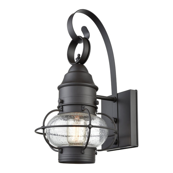 Atlas Onion Outdoor Sconce - Classic Lantern Design with Seeded Glass for Elegant Illumination Outdoors Oil Rubbed Bronze 8'' OL11197-BZ