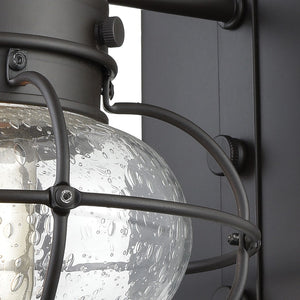 Atlas Onion Outdoor Sconce - Classic Lantern Design with Seeded Glass for Elegant Illumination Outdoors Oil Rubbed Bronze 8'' OL11197-BZ