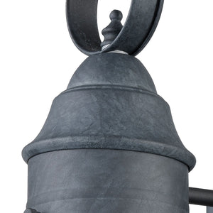 Atlas Onion Outdoor Sconce - Classic Lantern Design with Seeded Glass for Elegant Illumination Outdoors Aged Zinc 8'' OL11197-GY