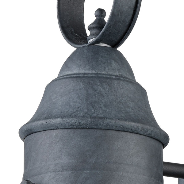 Atlas Onion Outdoor Sconce - Classic Lantern Design with Seeded Glass for Elegant Illumination Outdoors Aged Zinc 8'' OL11197-GY