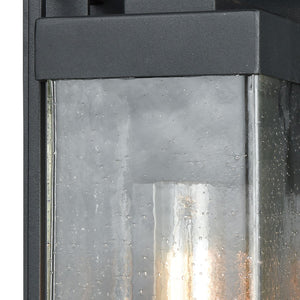 Atlas Overton 1-Light Outdoor Sconce - Timeless Arts and Crafts Style with Clear Seeded Glass Elegance Matte Black 6'' OL11200-BK