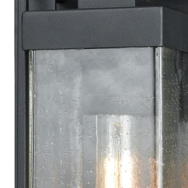 Atlas Overton 1-Light Outdoor Sconce - Timeless Arts and Crafts Style with Clear Seeded Glass Elegance Matte Black 6'' OL11200-BK