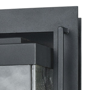 Atlas Overton 1-Light Outdoor Sconce - Timeless Arts and Crafts Style with Clear Seeded Glass Elegance Matte Black 6'' OL11200-BK