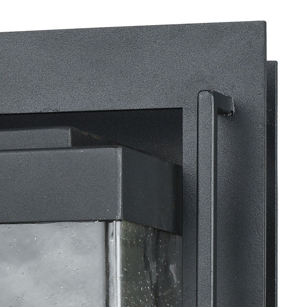Atlas Overton 1-Light Outdoor Sconce - Timeless Arts and Crafts Style with Clear Seeded Glass Elegance Matte Black 6'' OL11200-BK