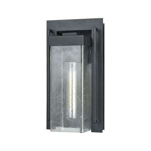 Atlas Overton 1-Light Outdoor Sconce - Timeless Arts and Crafts Style with Clear Seeded Glass Elegance Matte Black 6'' OL11200-BK