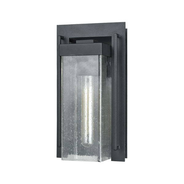 Atlas Overton 1-Light Outdoor Sconce - Timeless Arts and Crafts Style with Clear Seeded Glass Elegance Matte Black 6'' OL11200-BK
