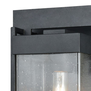 Atlas Overton 1-Light Outdoor Sconce - Timeless Arts and Crafts Style with Clear Seeded Glass Elegance Matte Black 9'' OL11201-BK