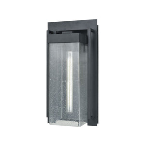 Atlas Overton 1-Light Outdoor Sconce - Timeless Arts and Crafts Style with Clear Seeded Glass Elegance Matte Black 9'' OL11201-BK
