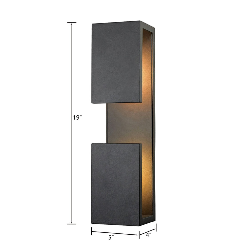 Atlas Pierre 19" High 1-Light Outdoor Sconce - Modern Matte Black Design for Entryways & Patios OL11203-BK
