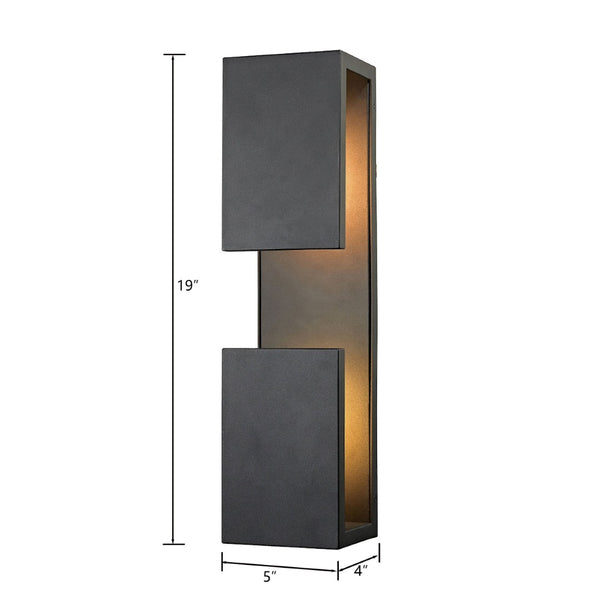 Atlas Pierre 19" High 1-Light Outdoor Sconce - Modern Matte Black Design for Entryways & Patios OL11203-BK