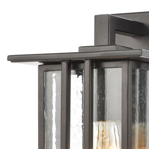 Atlas Radnor Outdoor Sconce - Elegant Mission-Style Lighting with Seeded Glass for Porches and Walkways Matte Black 6'' OL11210-BK