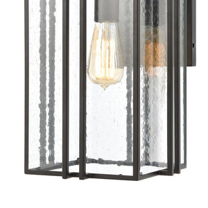 Atlas Radnor Outdoor Sconce - Elegant Mission-Style Lighting with Seeded Glass for Porches and Walkways Matte Black 10'' OL11211-BK