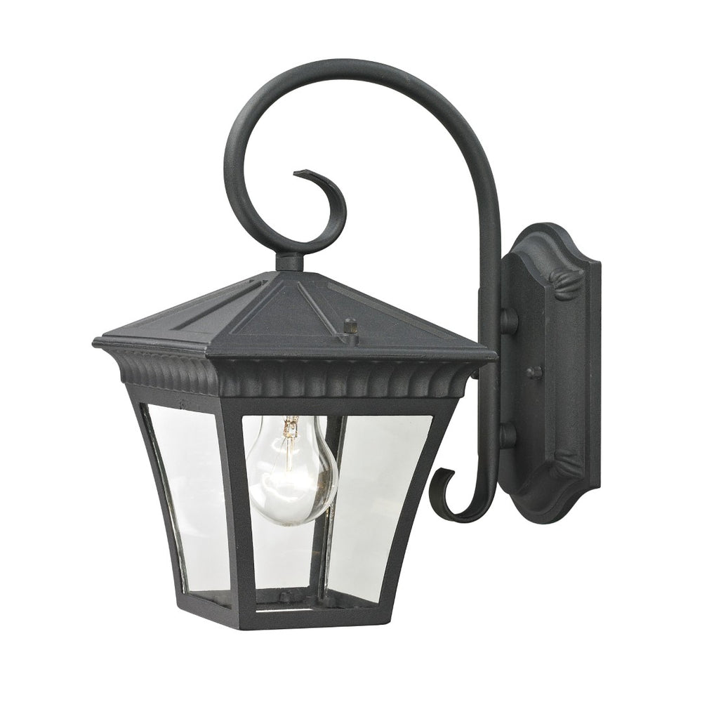 Atlas Ridgewood Outdoor Wall Sconce - Elegant Transitional Design with Clear Glass Panels for Charming Illumination Matte Textured Black 7'' OL11213-BK