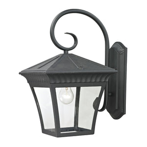 Atlas Ridgewood Outdoor Wall Sconce - Elegant Transitional Design with Clear Glass Panels for Charming Illumination Matte Textured Black 11'' OL11215-BK