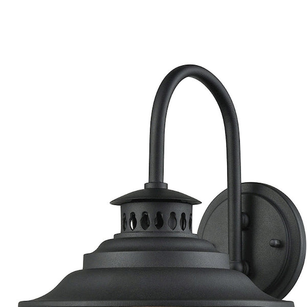 Atlas San Mateo 15" High Outdoor Sconce - Mission-Style Metal Light Fixture in Textured Matte Black Finish OL11216-BK