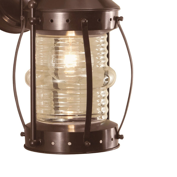 Atlas Seafarer Outdoor Wall Sconce - Nautical Lantern Design for Entryways, Porches, and Patios Bronze 16.25'' OL11217-BZ