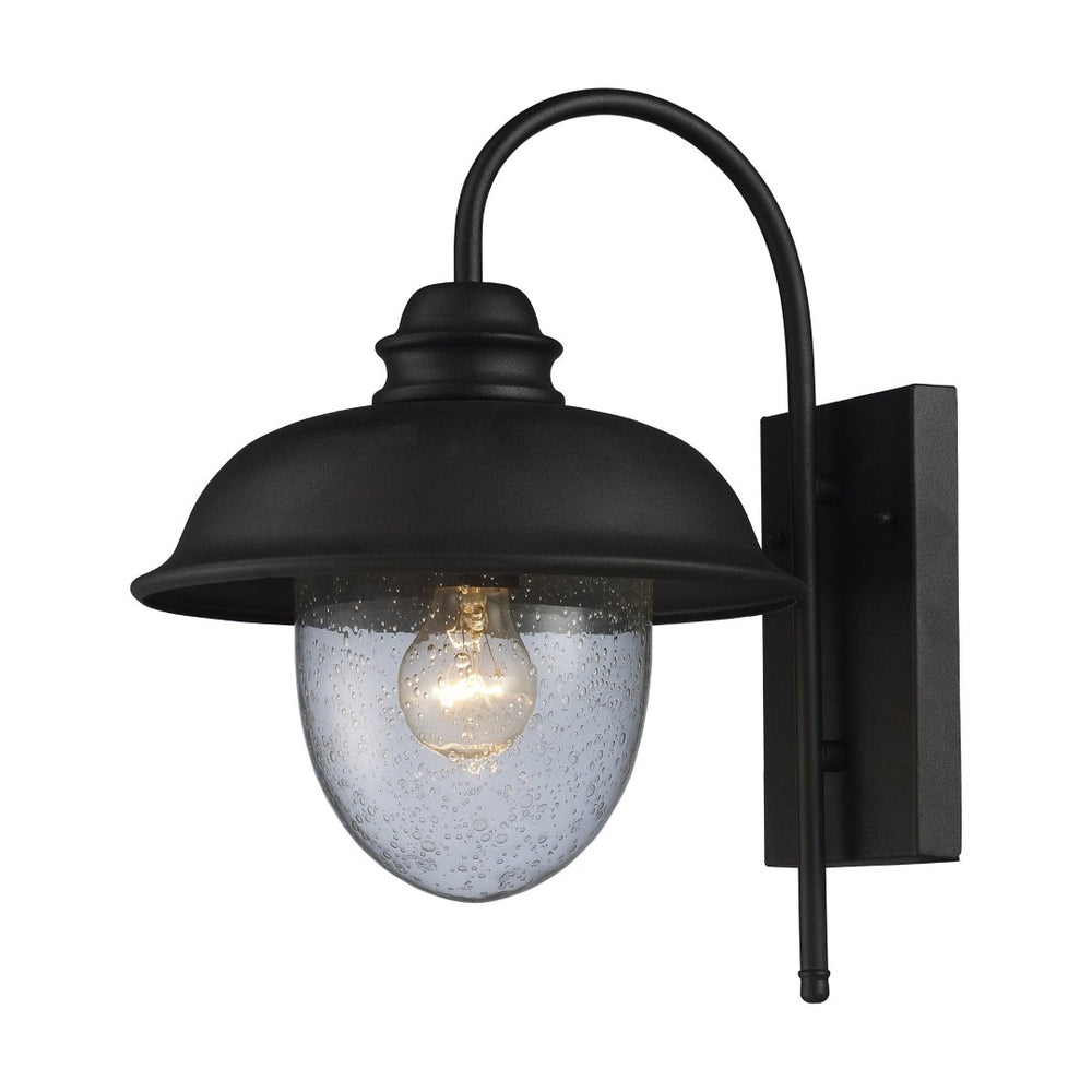 Atlas Streetside Cafe 15" High Outdoor Sconce - Timeless Matte Black Lantern with Vintage Glass Charm OL11221-BK