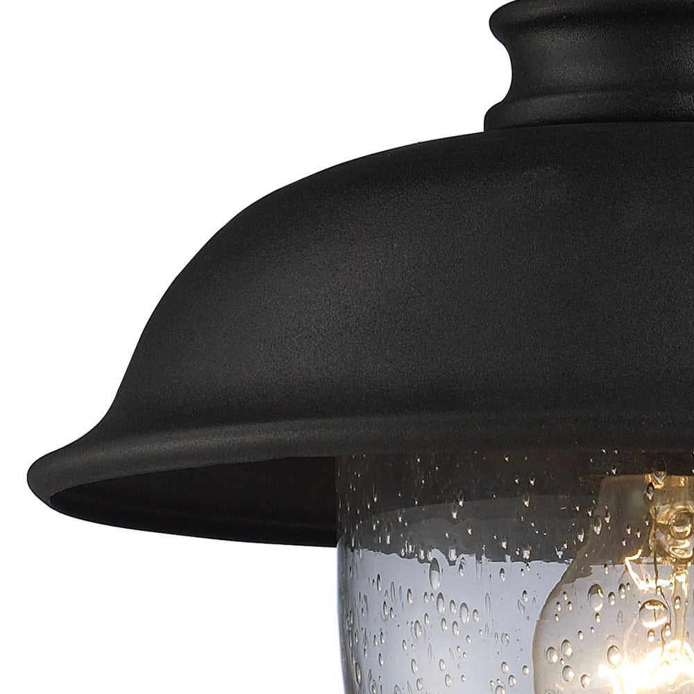 Atlas Streetside Cafe 15" High Outdoor Sconce - Timeless Matte Black Lantern with Vintage Glass Charm OL11221-BK