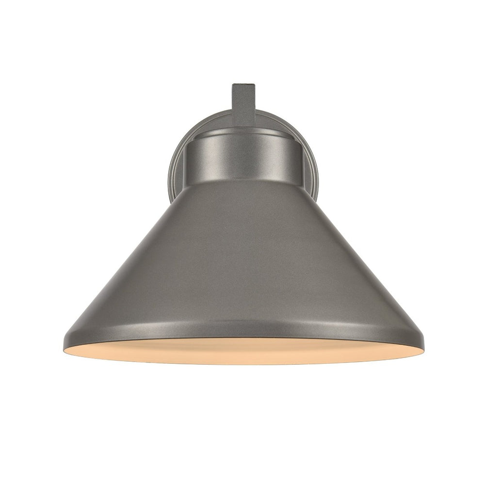 Atlas Thane Outdoor Wall Sconce - Stylish 1-Light Fixture for Patios and Entryways with Modern Design Hematite 12'' OL11222-GY