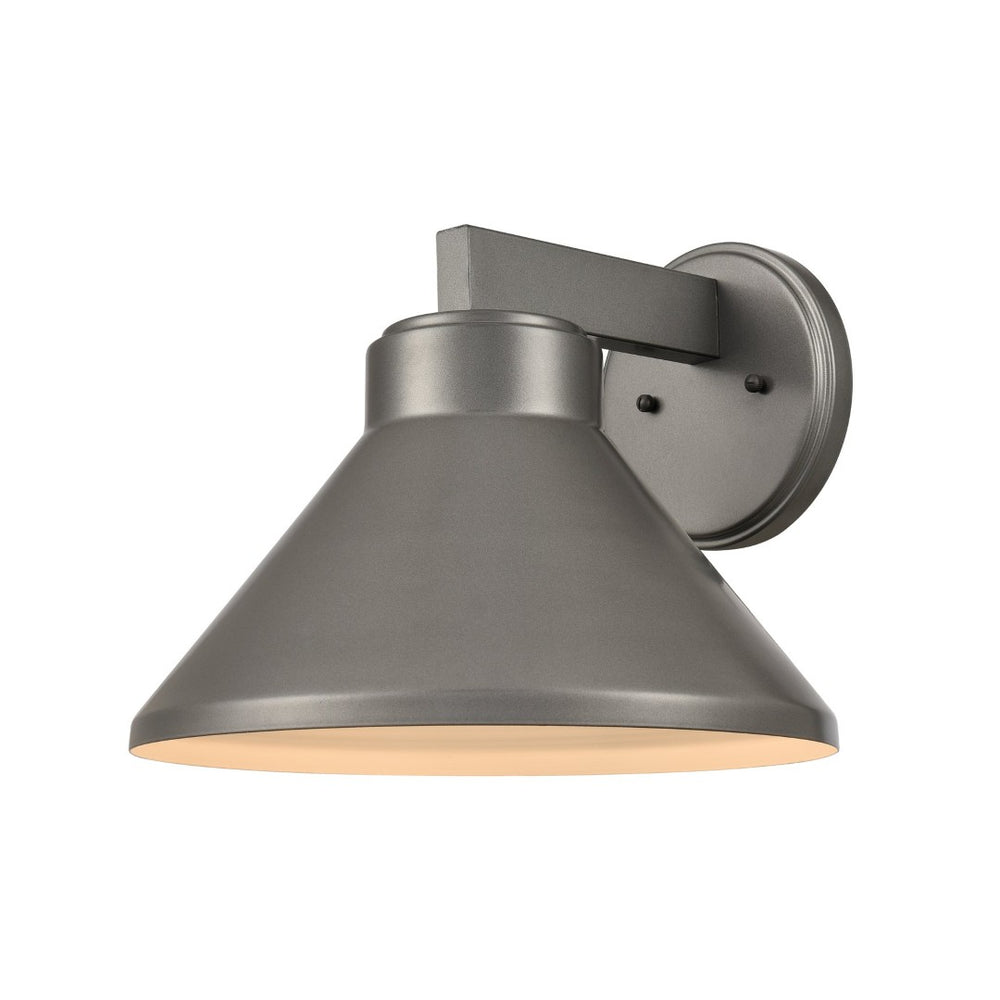 Atlas Thane Outdoor Wall Sconce - Stylish 1-Light Fixture for Patios and Entryways with Modern Design Hematite 12'' OL11222-GY