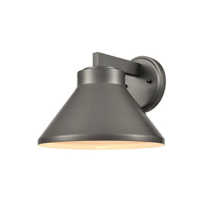 Atlas Thane Outdoor Wall Sconce - Stylish 1-Light Fixture for Patios and Entryways with Modern Design Hematite 10'' OL11223-GY