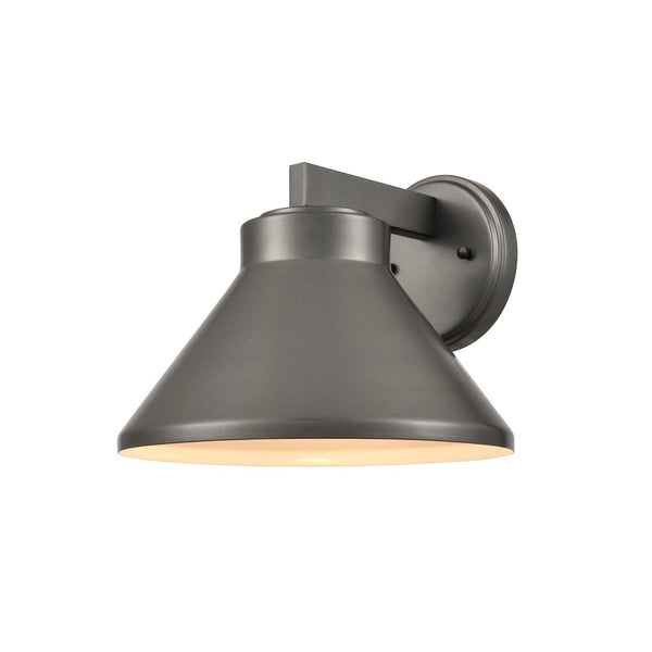 Atlas Thane Outdoor Wall Sconce - Stylish 1-Light Fixture for Patios and Entryways with Modern Design Hematite 10'' OL11223-GY