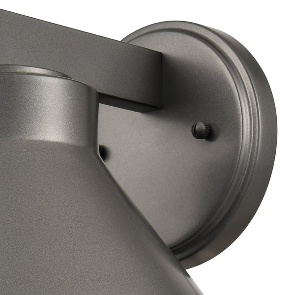 Atlas Thane Outdoor Wall Sconce - Stylish 1-Light Fixture for Patios and Entryways with Modern Design Hematite 10'' OL11223-GY